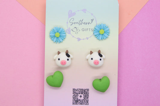 Cows and Green Hearts Stud Pack