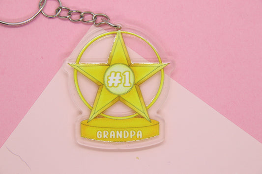 #1 Grandpa Trophy Keyring
