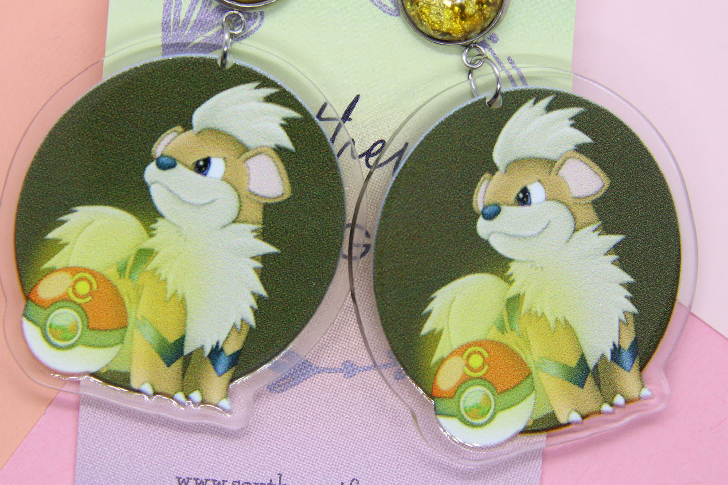 Growlithe Inspired Earrings