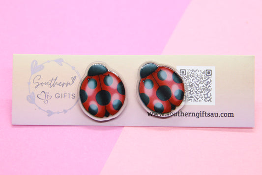 20mm Ladybug Stud Earrings