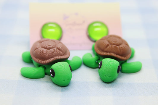3D Turtle Earrings
