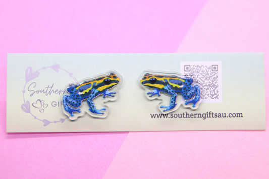 20mm Poison Dart Frog Stud Earrings