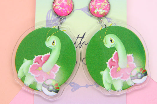 Meganium Inspired Earrings