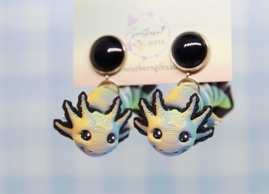 3D Colourshift Axolotl Earrings