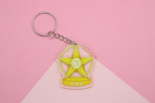 #1 Dad Trophy Keyring
