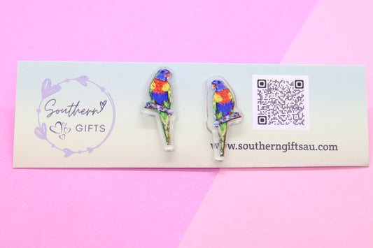 20mm Rainbow Lorikeet Stud Earrings
