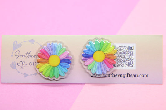 20mm Rainbow Daisy Stud Earrings
