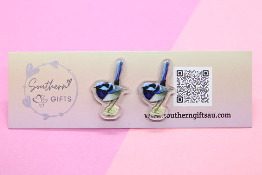 20mm Fairy Wren Stud Earrings