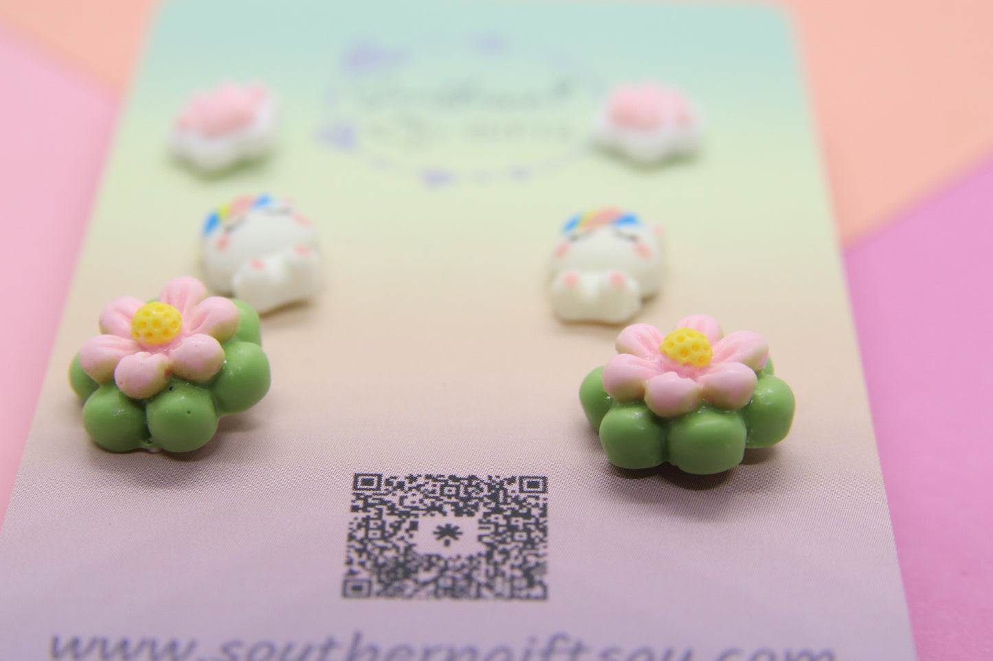 Unicorn and Flower Stud Pack