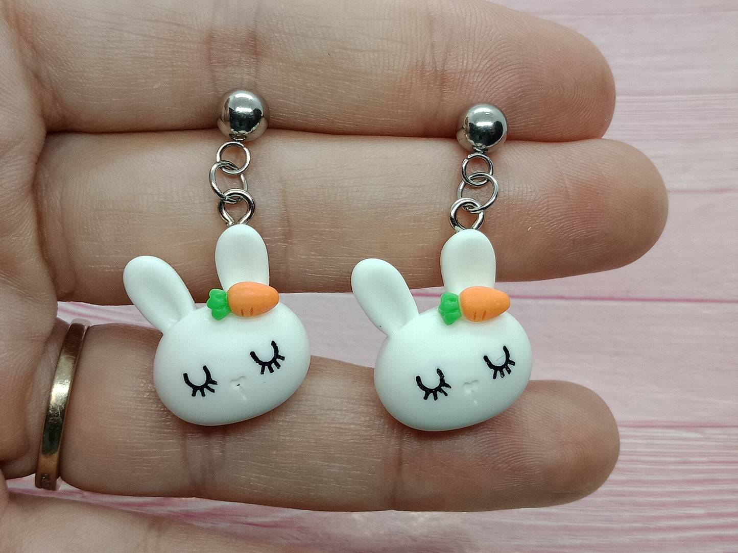 Miss E's White Bunny Rabbit Earrings