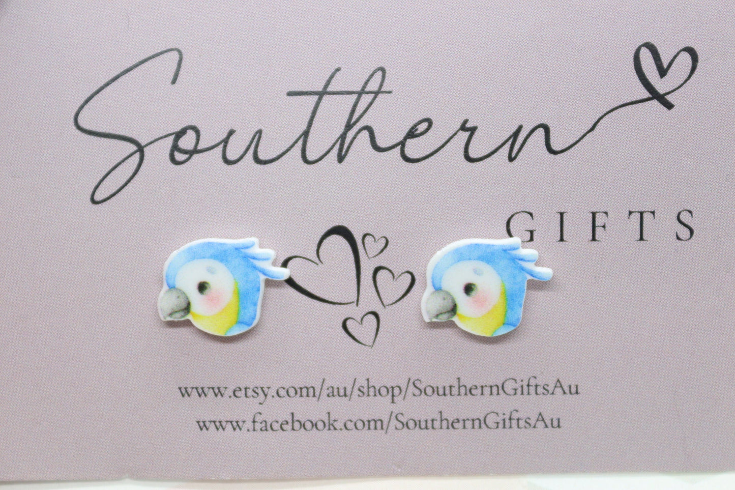 Small Parrot Statement Stud Earrings