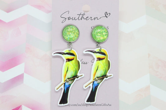 Standard Rainbow Bee Eater Statement Earrings