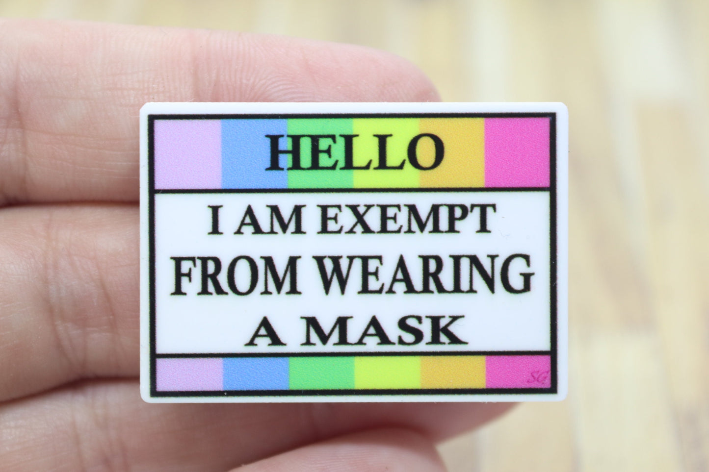 Hello I Am Exempt From Wearing A Mask Medical Badge