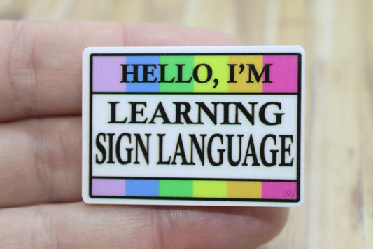 Hello I'm Learning Sign Language Medical Badge