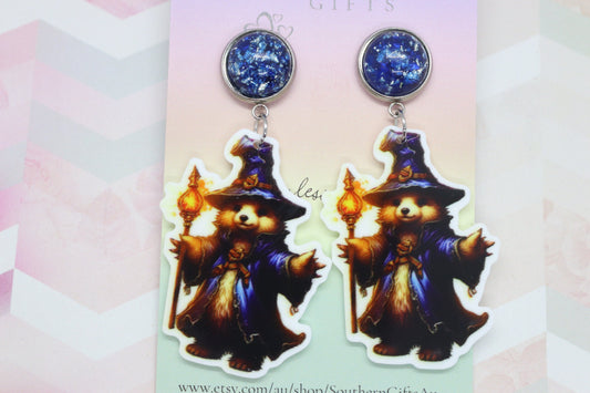 Standard Wizard Bear Statement Earrings