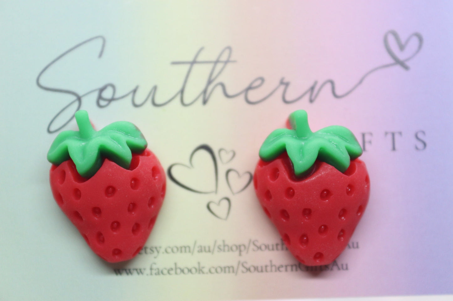 Large Strawberry Statement Stud Earrings